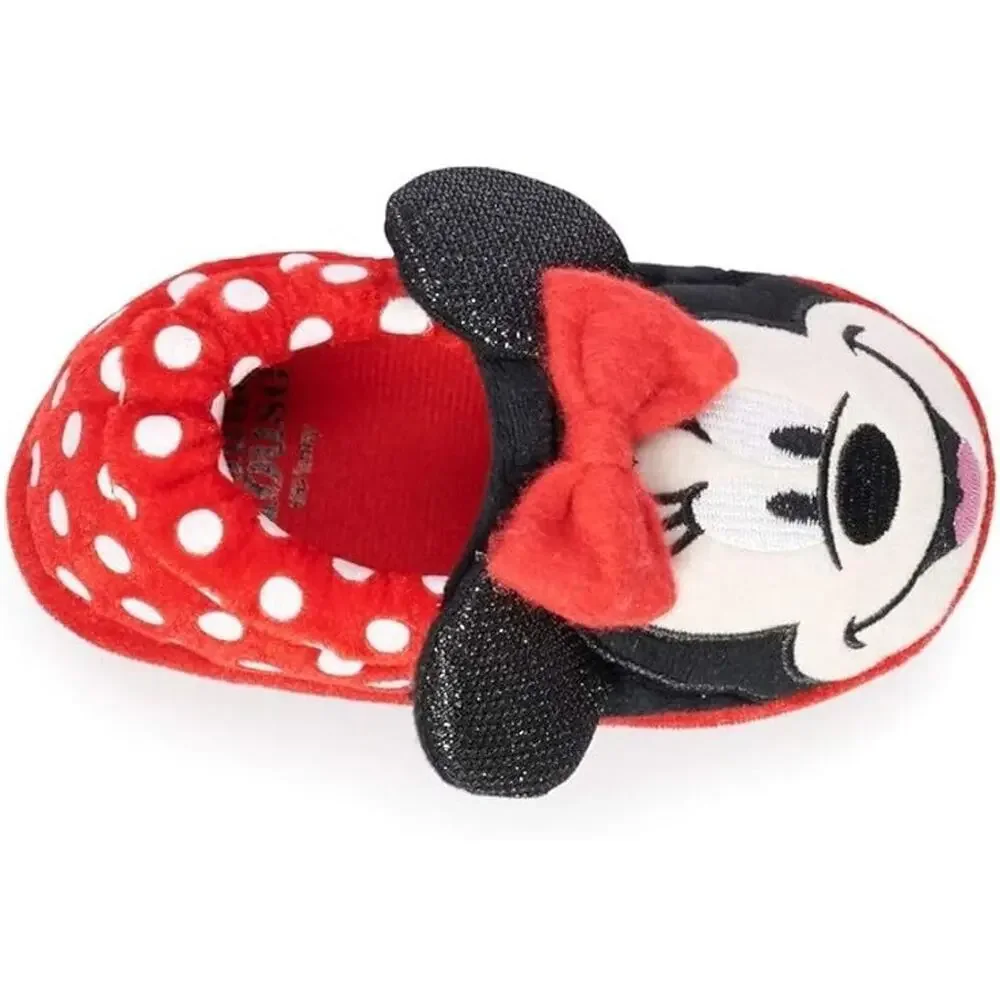 Disney Minnie Mouse Toddler Girls' Red Bow Slippers Size X-Large (11-12) New